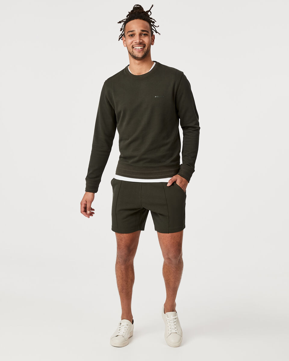 Logo Crew Neck Jumper, Khaki, hi-res